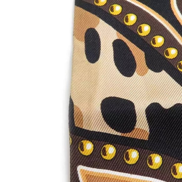 Auth LOUIS VUITTON Bandeau Scarf Brown Silk - Picture 4 of 15